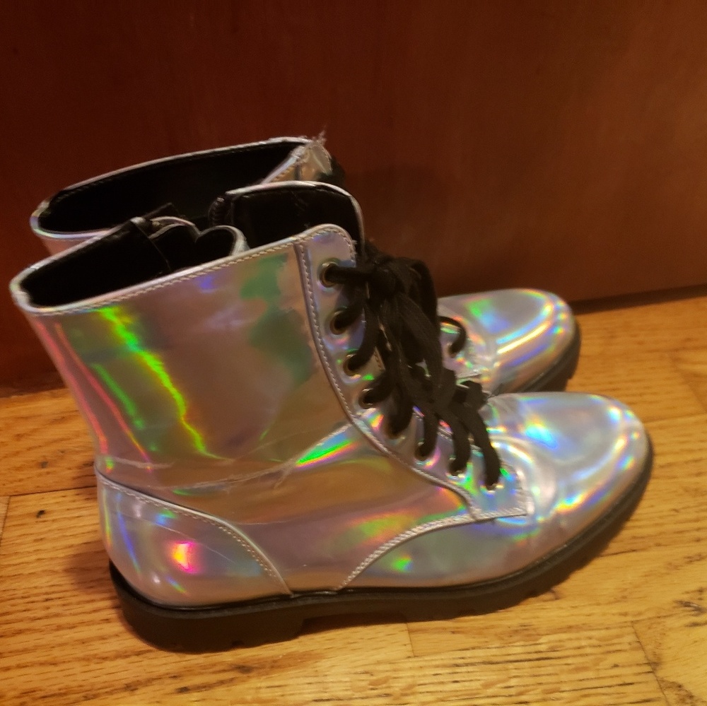 Fashion nova holographic boots